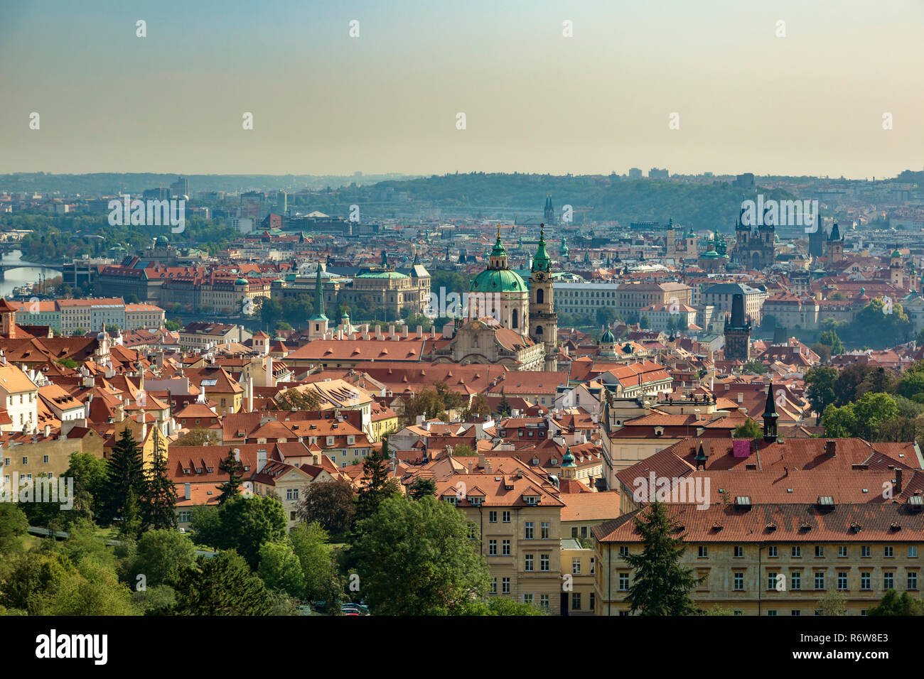 Vista di Praga dal piccolo quartiere, Praga, Repubblica Ceca Foto Stock
