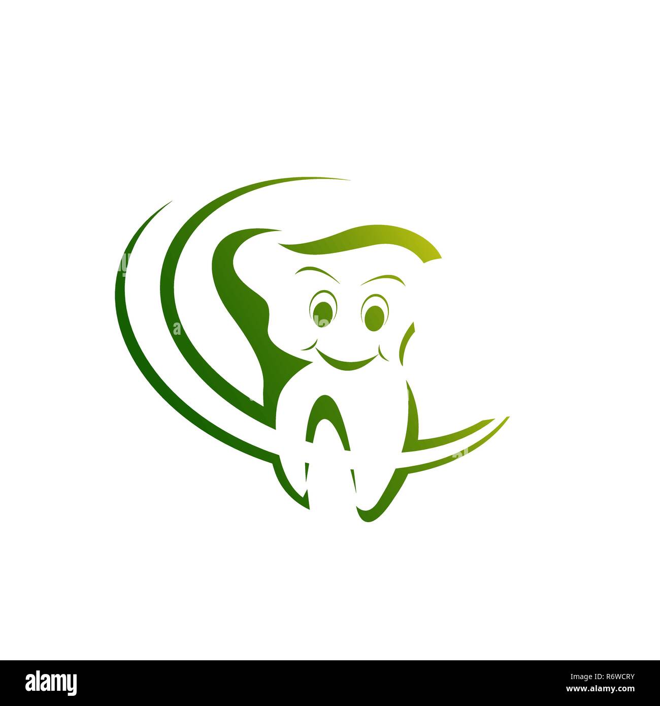 Salute Dent Logo design template vettoriale stile lineare. Dental Clinic logotipo icona del concetto Illustrazione Vettoriale