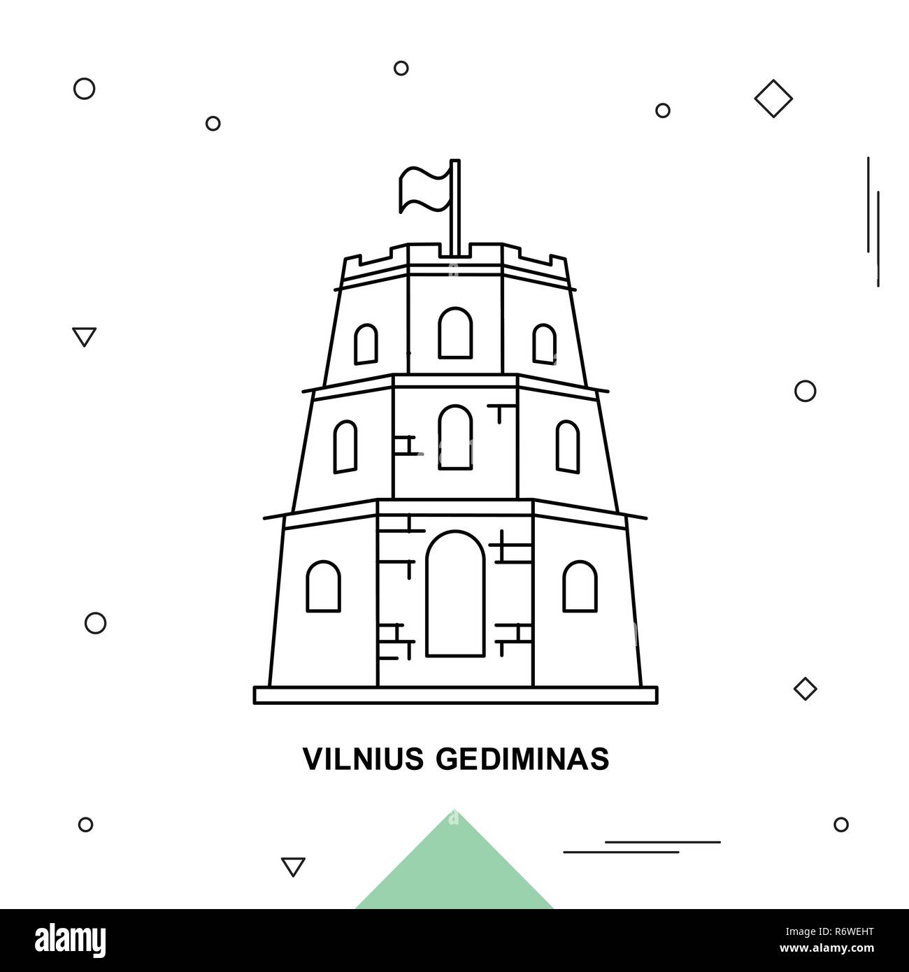 VILNIUS GEDIMINAS Illustrazione Vettoriale