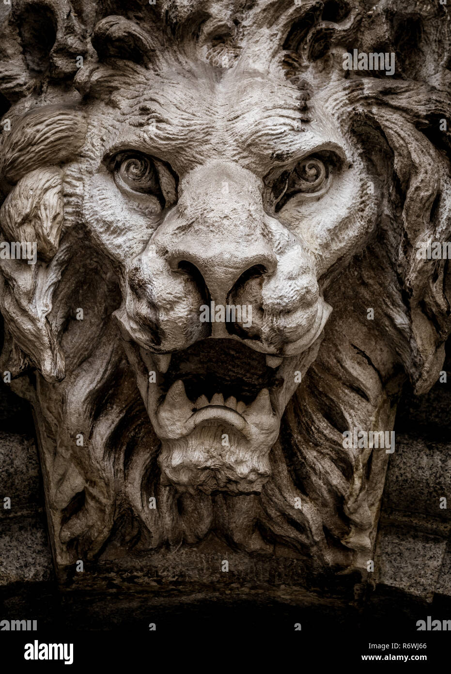 Il demone Lion-Shaped testa Foto Stock