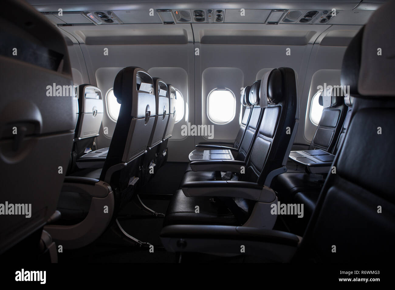 La cabina Business class e posti a sedere su un British Airways Airbus A320 Foto Stock