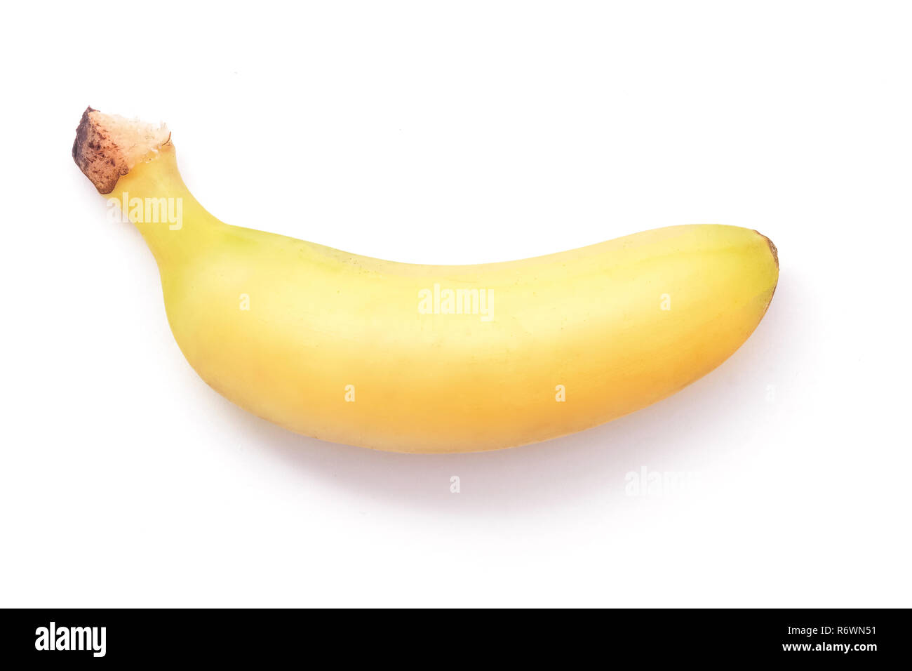 Uno mature baby banana isolato Foto Stock