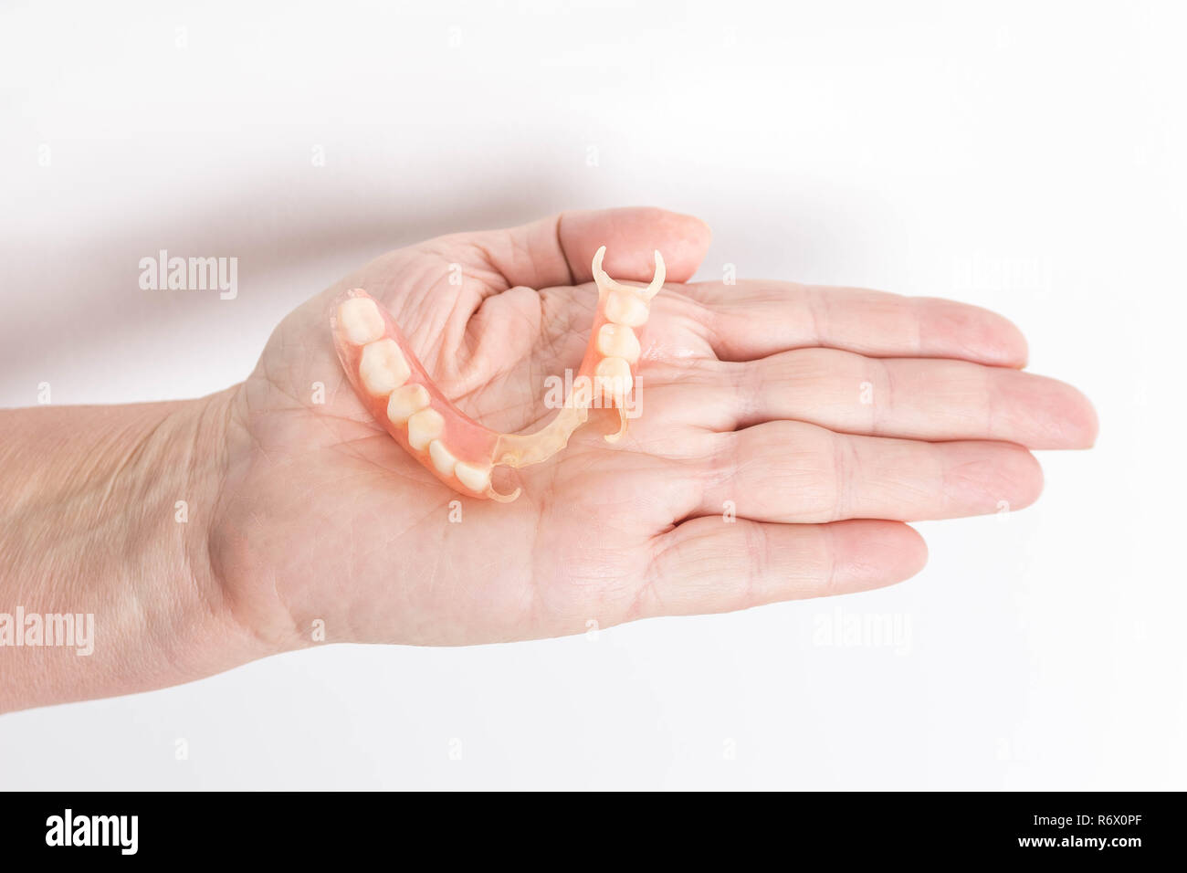 Nylon flessibile di dentiera Foto Stock