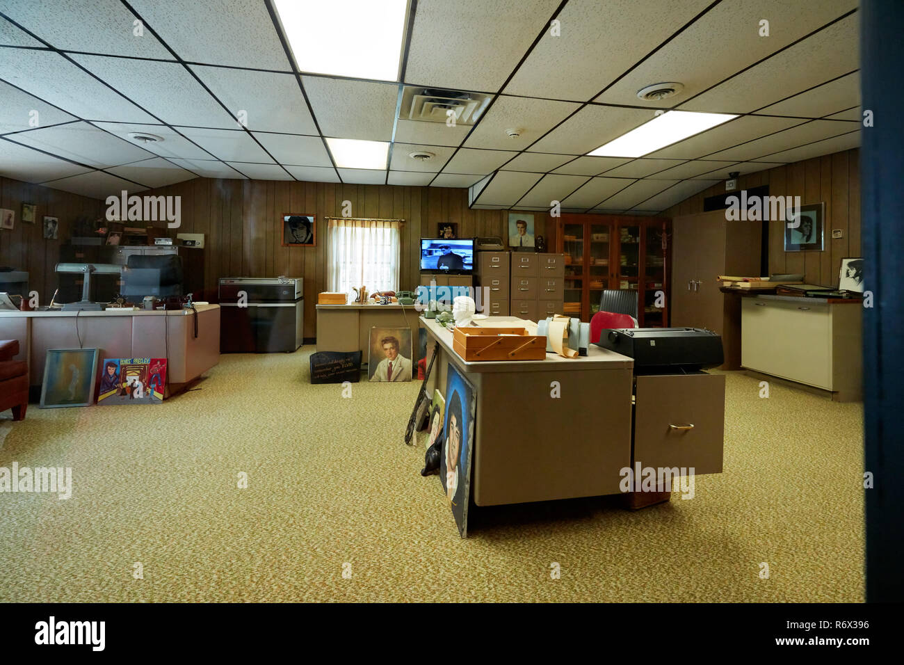 Vernon Presley's office a Graceland a Memphis, Tennessee Foto Stock
