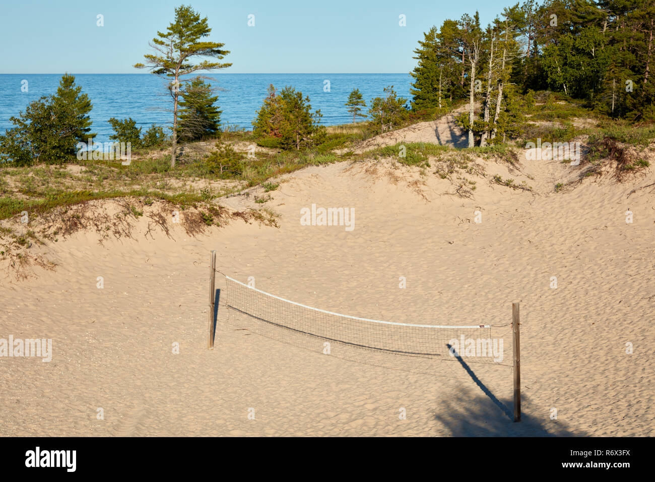 Campo da beach volley a Hoeft parco statale, Michigan Foto Stock