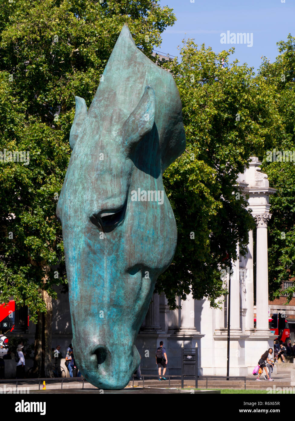 Europa, Regno Unito, Inghilterra, London, Marble Arch testa di cavallo estate Foto Stock