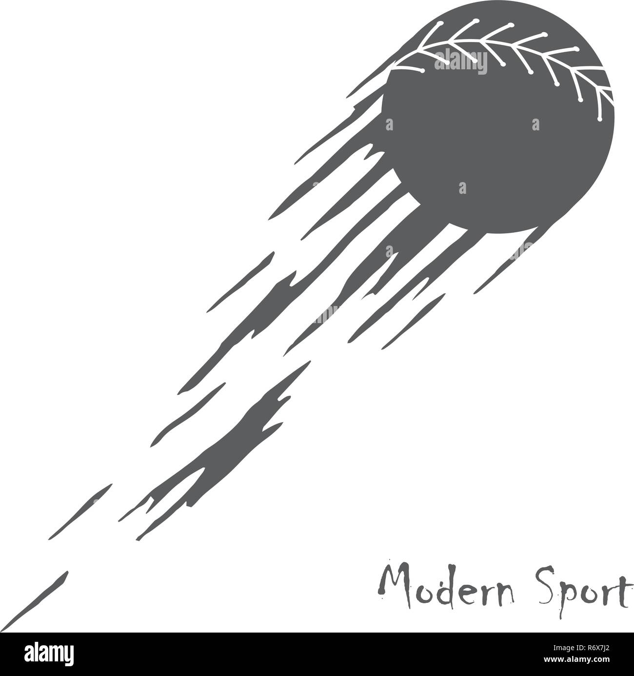 Elegante moderno vettore segno di softball in movimento. Illustrazione Vettoriale