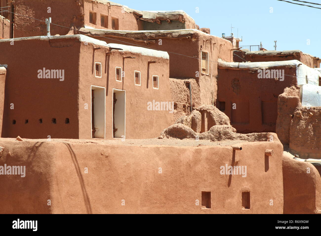 Abyaneh è un rosso antico villaggio da 2500 anni fa. Foto Stock
