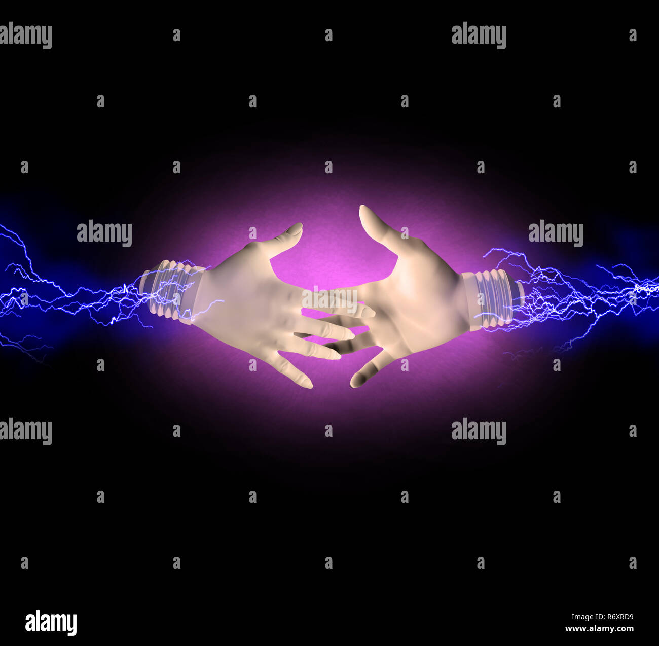 Mani elettrico attorno a scuotere Foto Stock