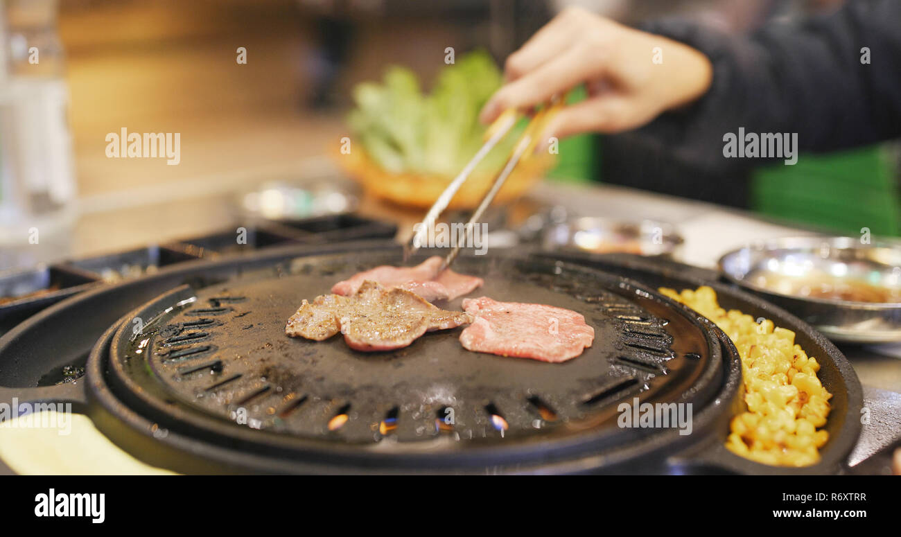 Stile coreano in barbecue ristorante Foto Stock