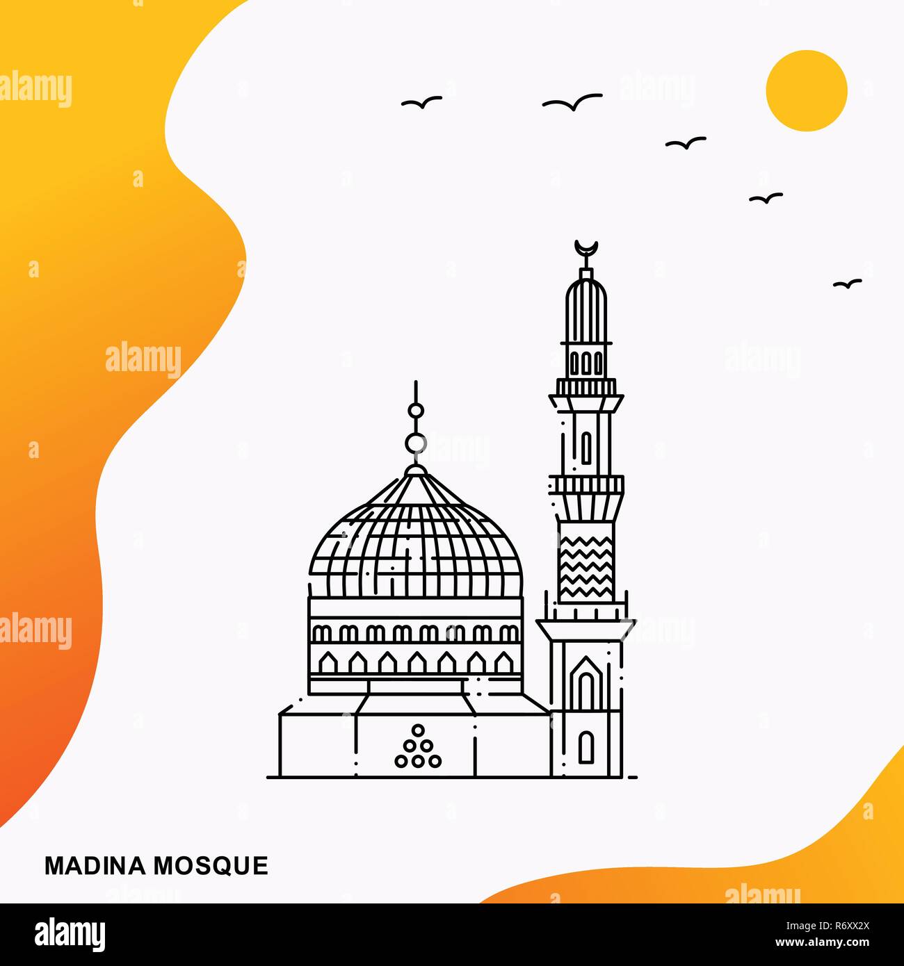 Travel MADINA moschea modello Poster Illustrazione Vettoriale