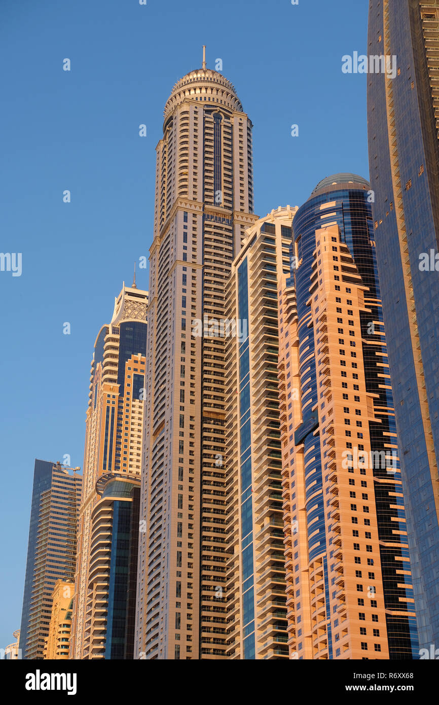 Marina di Dubai skyline Foto Stock