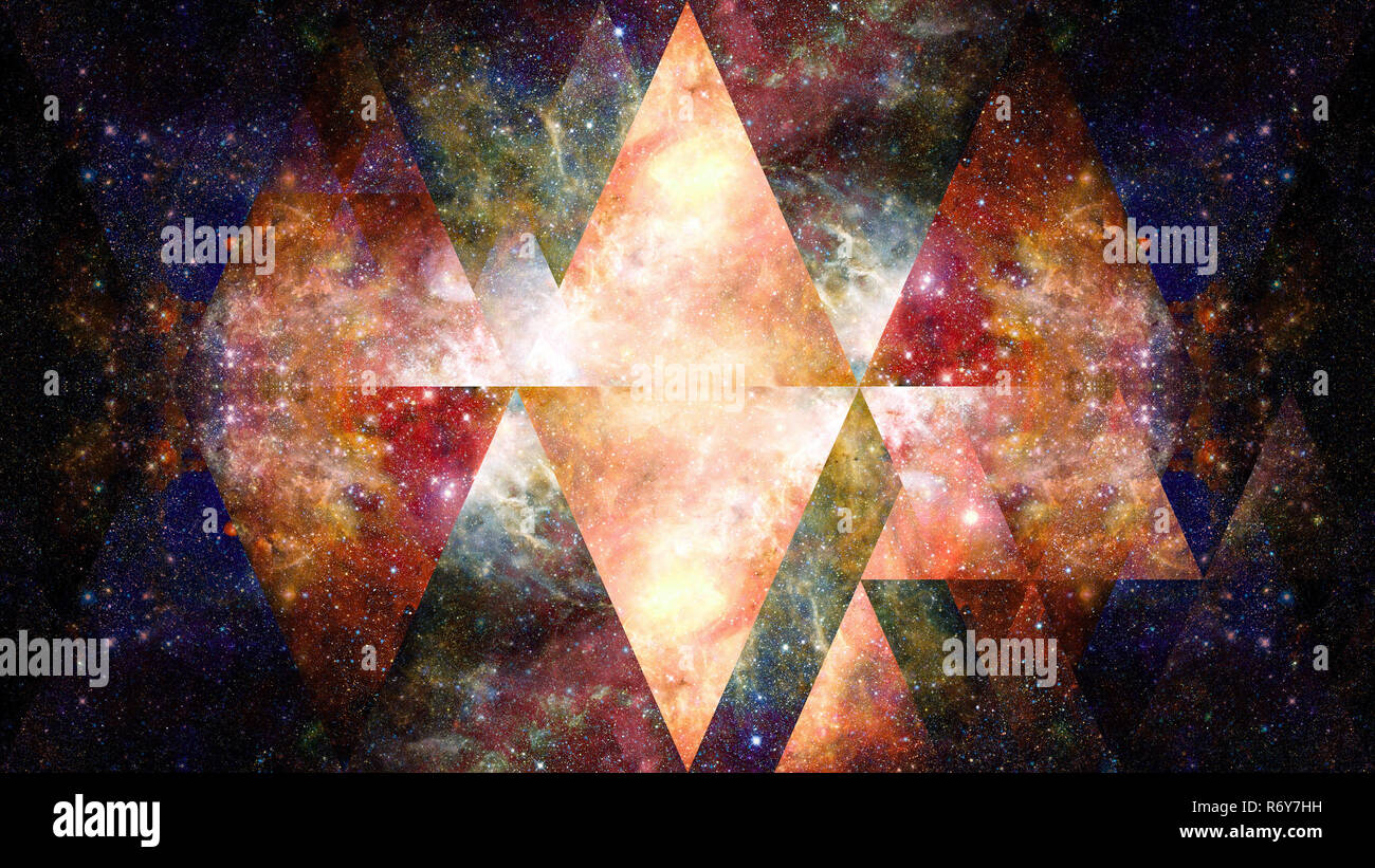 Nebula lo spazio e la Geometria Sacra. Gli elementi di questa immagine fornita dalla NASA. Foto Stock