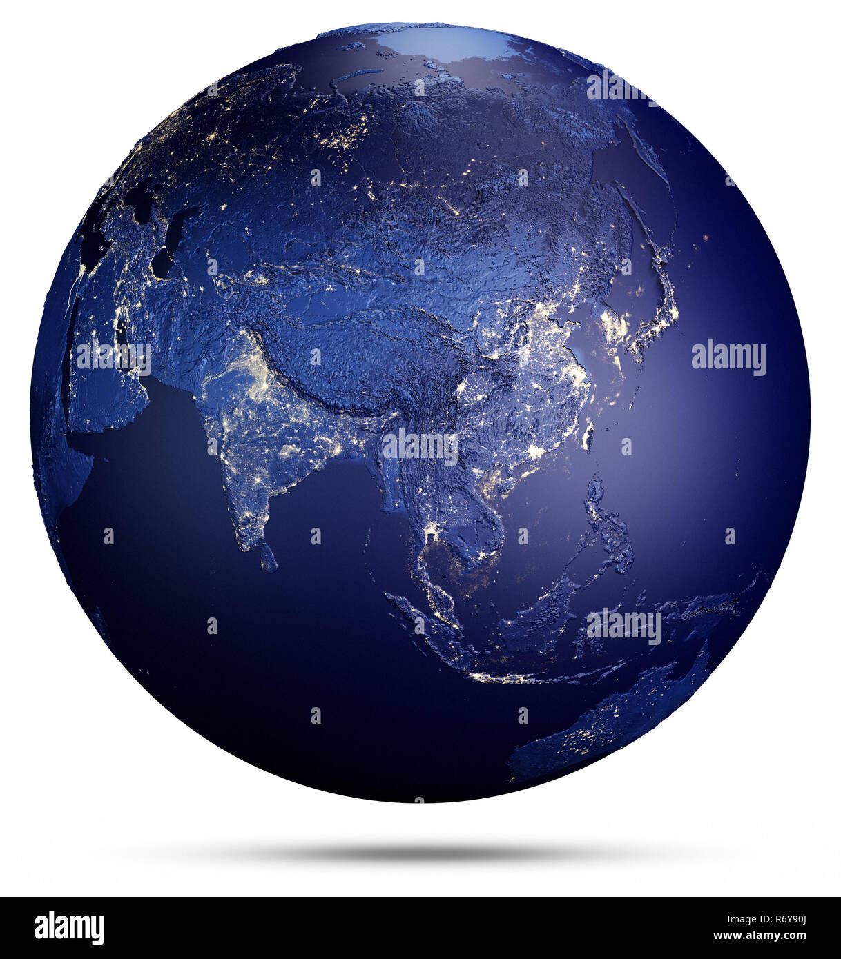 Il Pianeta Terra dallo spazio. Il rendering 3D Foto Stock