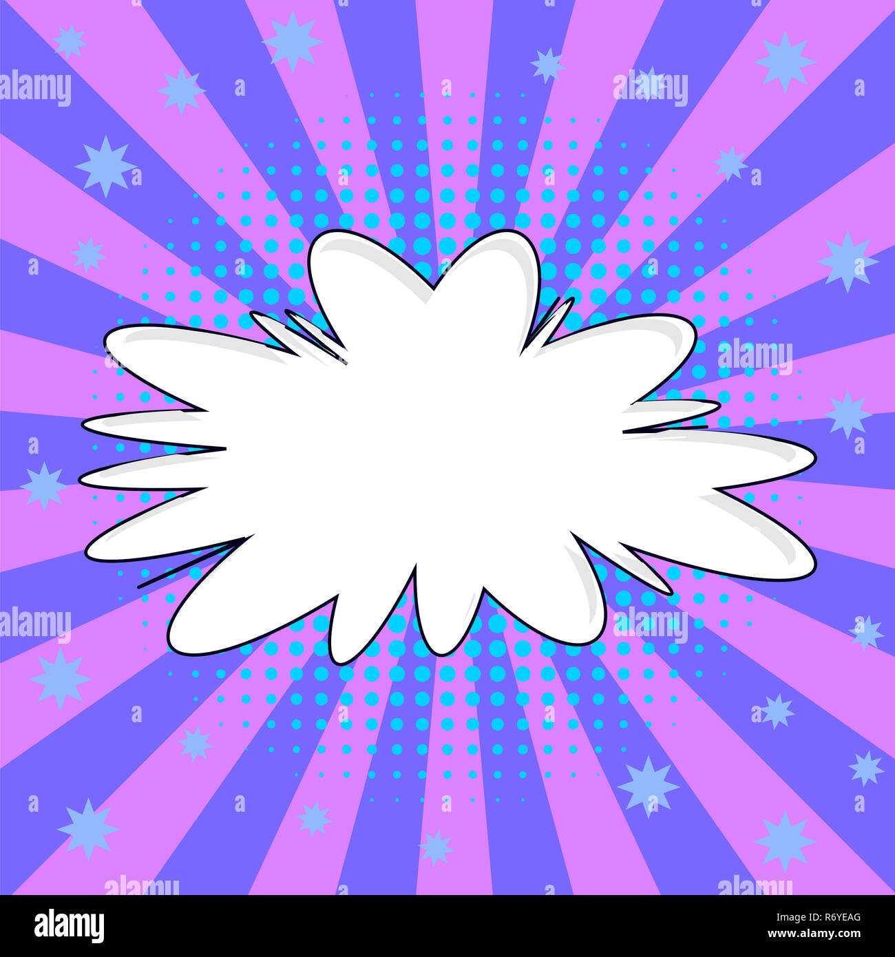 Fumetto sfondo. Colorato modello halftone. Cartoon discorso bolla Foto Stock