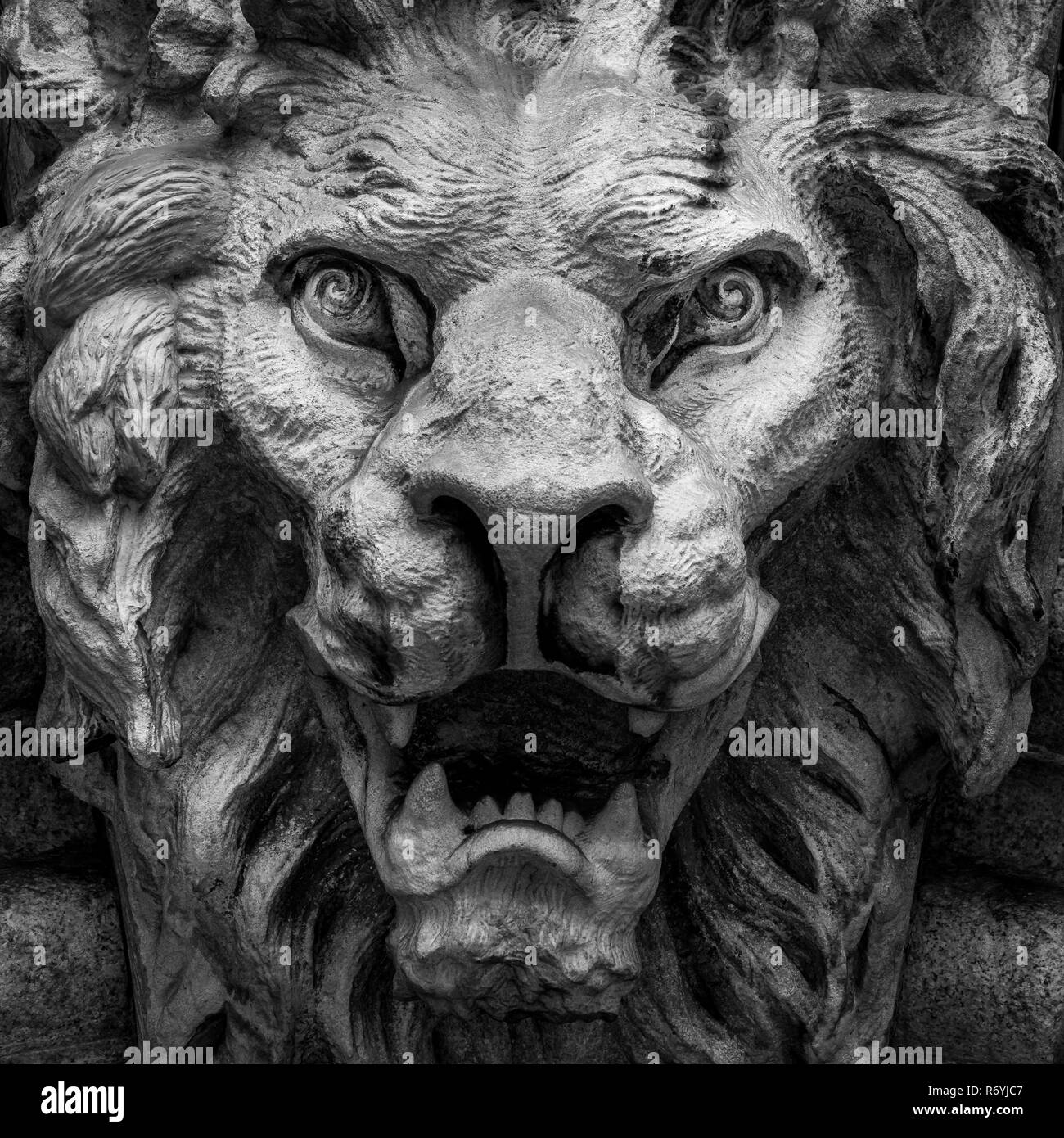 Il demone Lion-Shaped testa Foto Stock