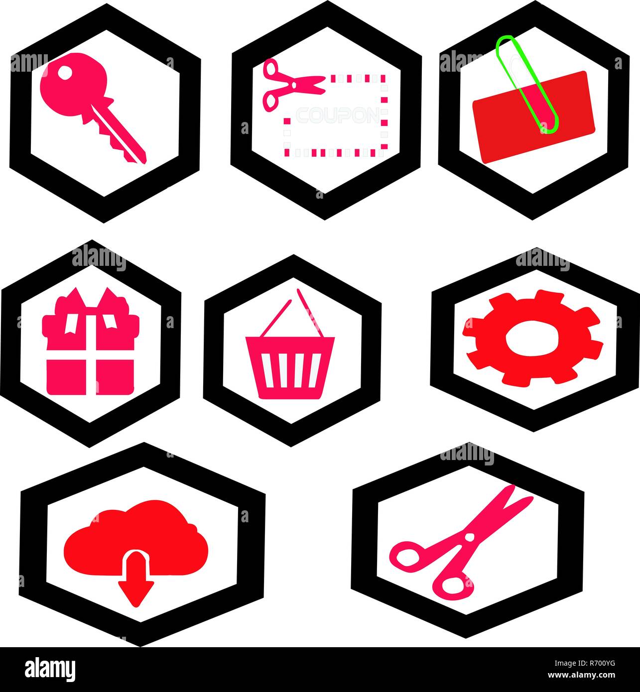 Icone. Semplice piatto icone vettoriali impostato su sfondo bianco Foto Stock