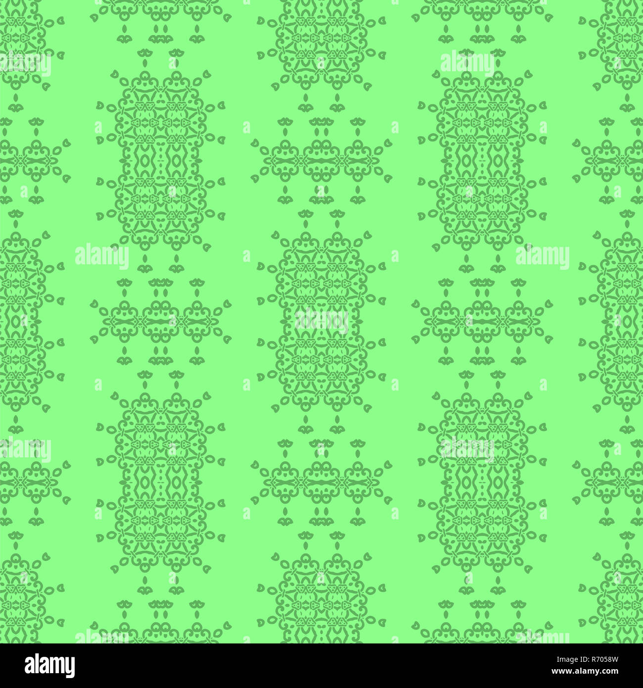 Il verde ornamentale Pattern senza giunture. Infinite Texture. Oriental ornamento geometrico Foto Stock