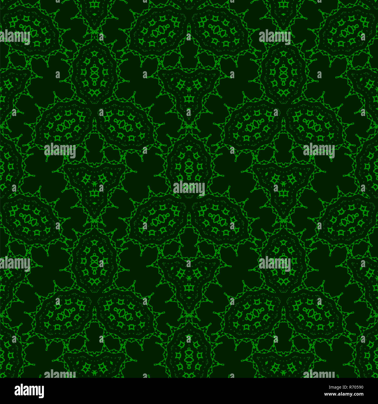 Il verde ornamentale Pattern senza giunture. Infinite Texture. Oriental ornamento geometrico Foto Stock