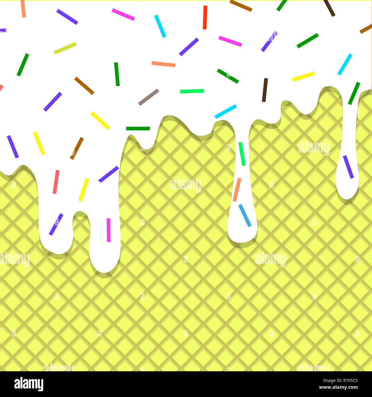 Bianco smaltato Texture. Waffle e colorato modello spruzza Foto Stock