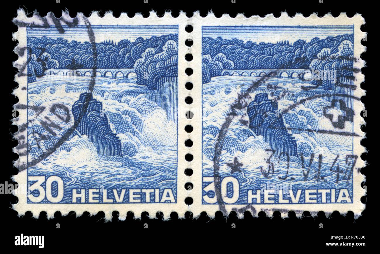 I francobolli dalla Svizzera nella serie di paesaggi rilasciato in 1936 Foto Stock