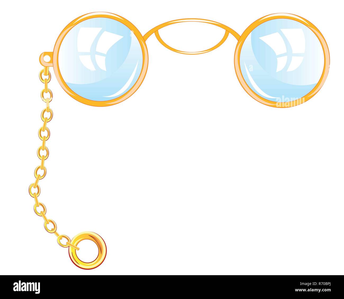 Occhiali pince-nez su sfondo bianco è isolato Immagine e Vettoriale - Alamy