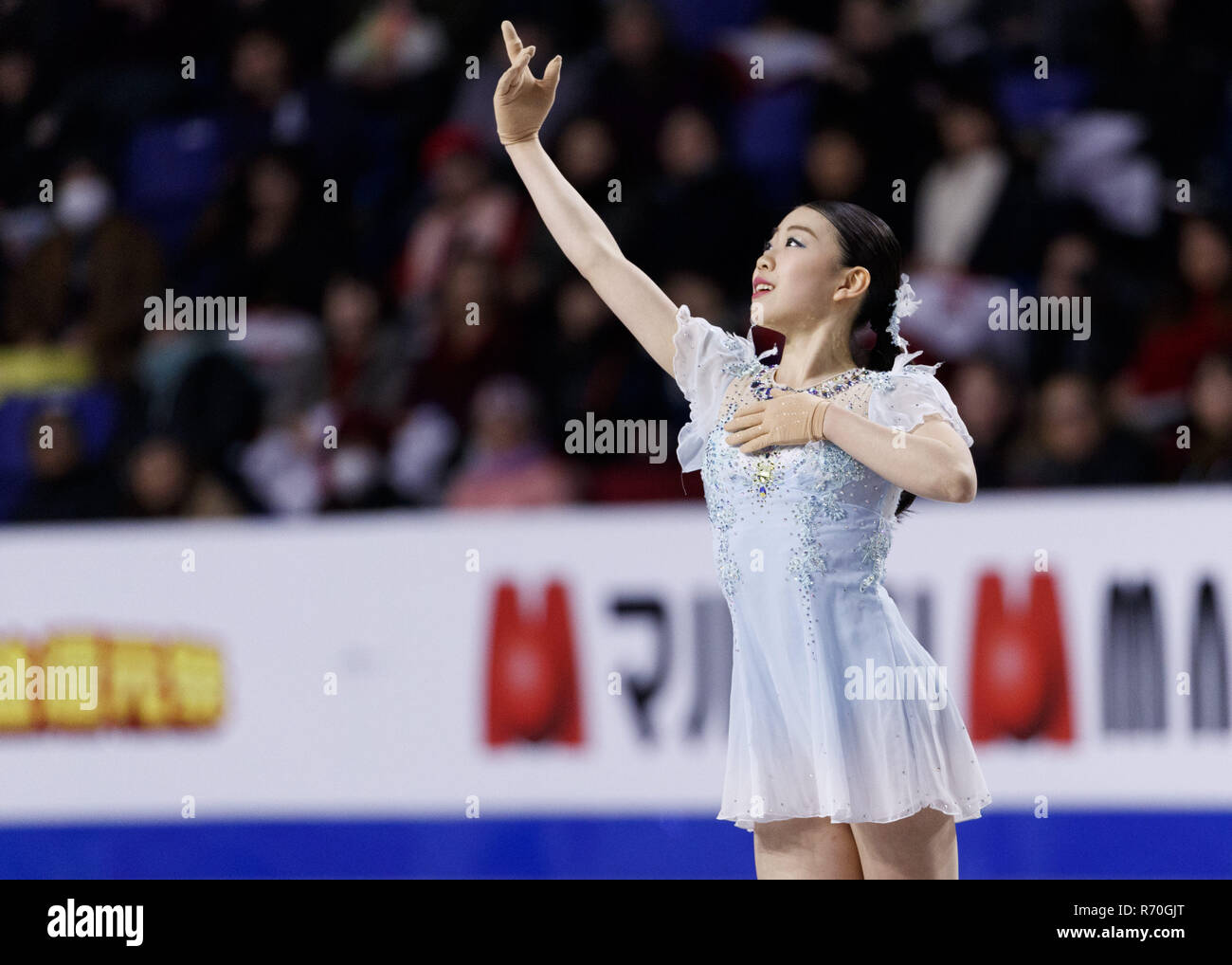 Vancouver, British Columbia, Canada. 6 dicembre, 2018. RIKA KIHIRA del Giappone compete nel Signore breve programma presso il Senior ISU Grand Prix di Pattinaggio di Figura finale del dicembre 6, 2018 a Vancouver, British Columbia, Canada. Credito: Andrew mento/ZUMA filo/Alamy Live News Foto Stock