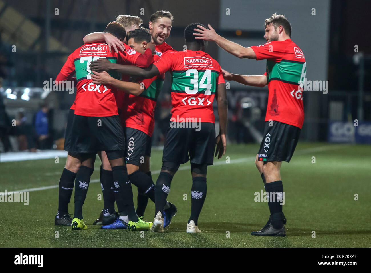 Utrecht, Paesi Bassi. Il 7 dicembre 2018. Stadion De Vliert Keuken Kampioen Divisie, NEC celebrare 0-1 obiettivo dal NEC player Jonathan Okita durante il match Den Bosch - NEC Credito: Pro scatti/Alamy Live News Credito: Pro scatti/Alamy Live News Foto Stock