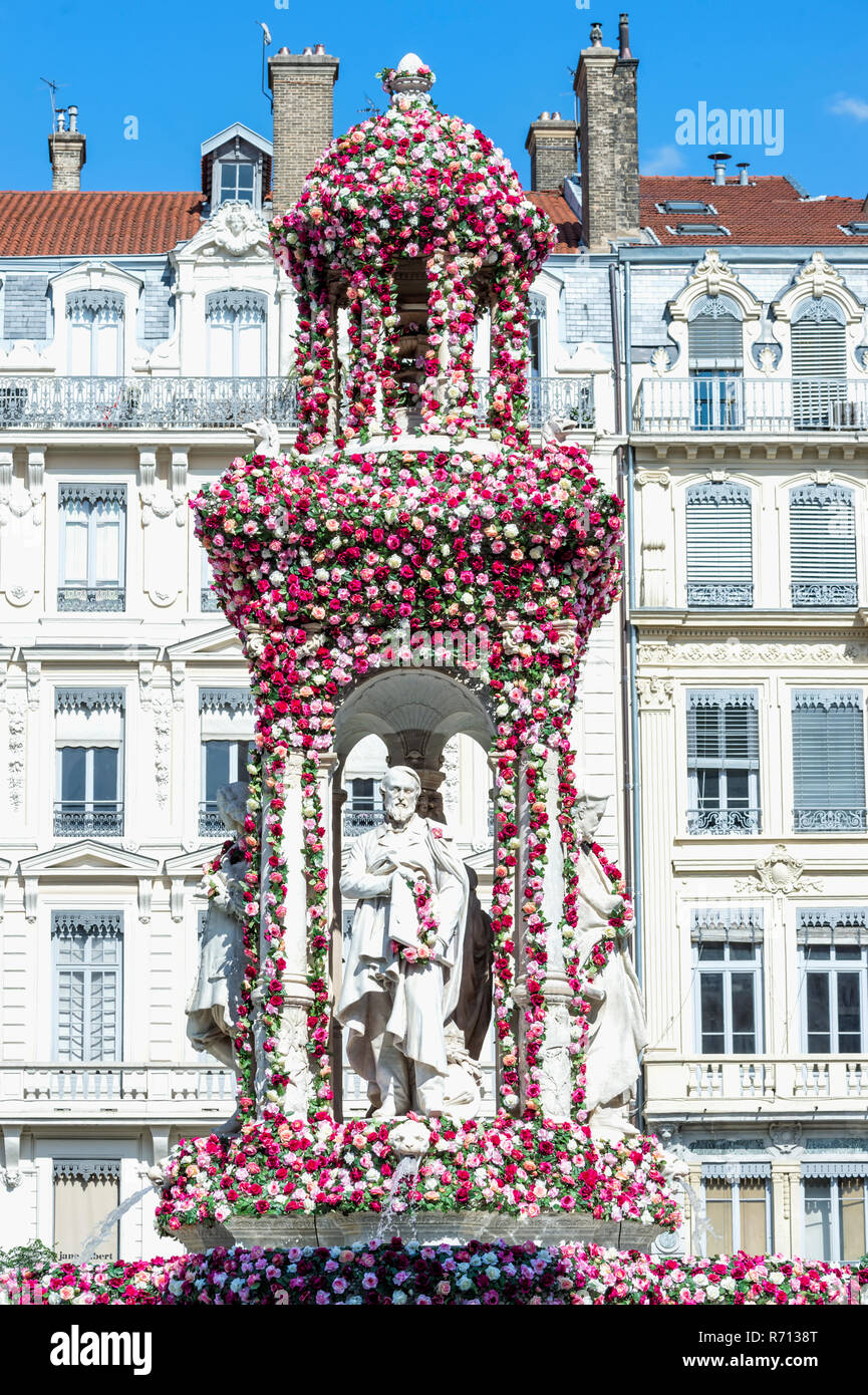 Giacobini piazza durante il XVII Convegno Mondiale della Società di Rose nel 2015, Lione, Rhone, Francia Foto Stock