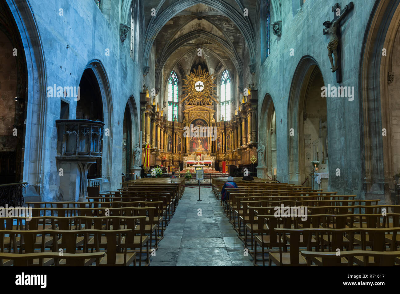 La Basilica di San Pietro, interno, Avignon Vaucluse Francia Foto Stock