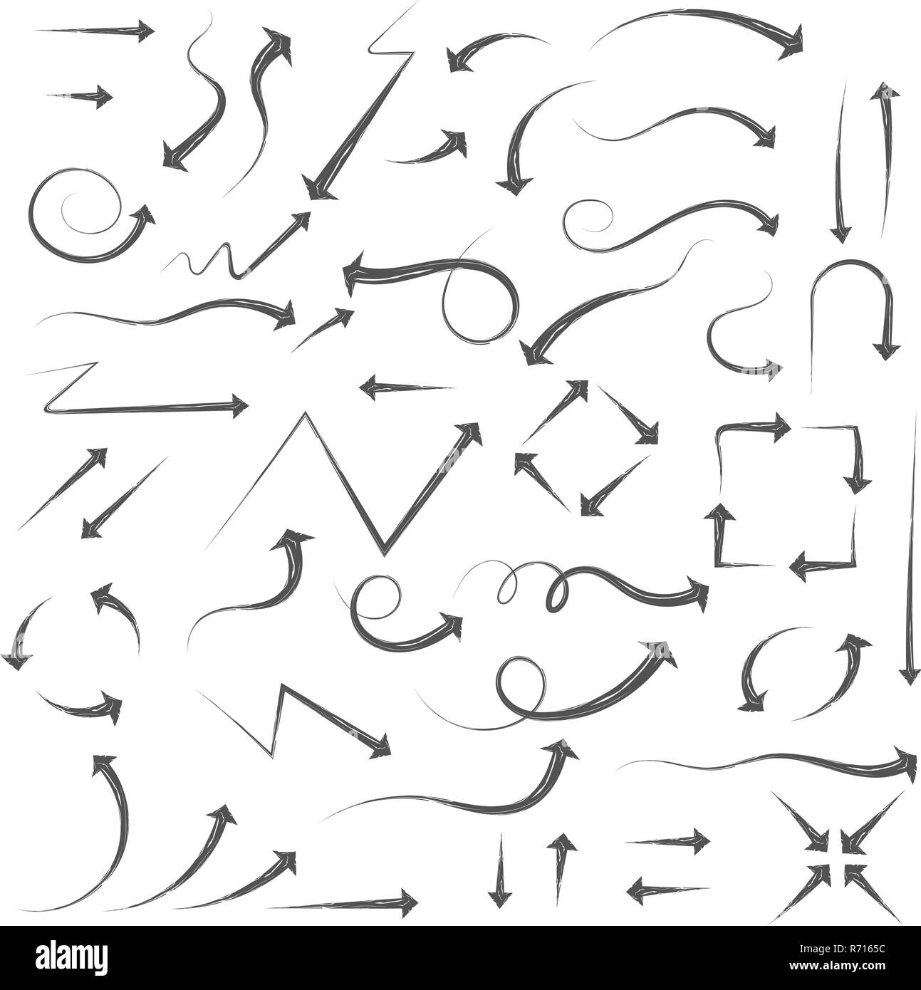 Frecce. Scritto a mano a filigrana impostato Illustrazione Vettoriale