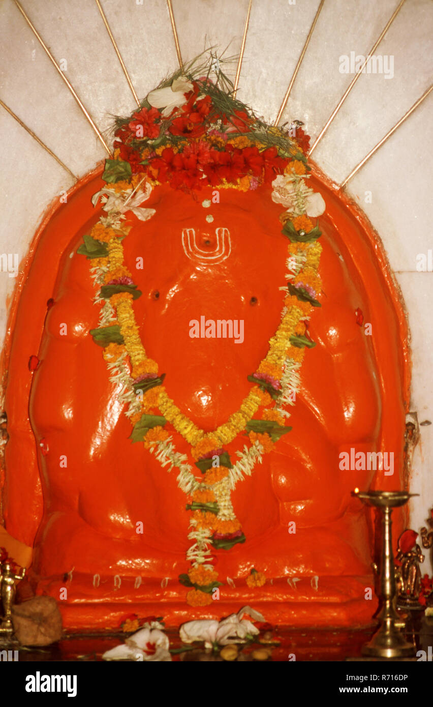 Shri Vighneshwar, Dio Ganesh ganpati scultura, Ozar, Ashta Vinayak, Maharashtra, India Foto Stock