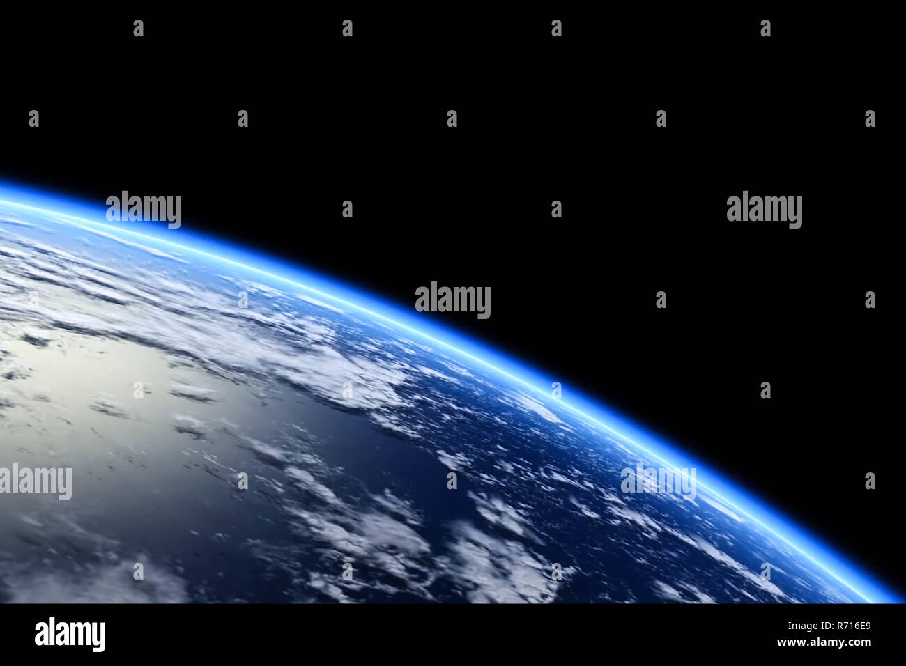 La madre Terra vista dallo spazio, di computer grafica. Nei pressi di spazio al di sopra del terreno Foto Stock