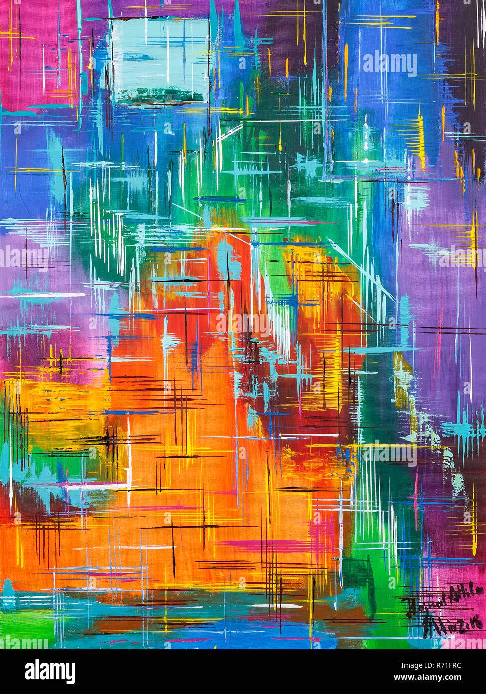 Colorata arte astratta pittura, arte contemporanea sullo sfondo Foto Stock