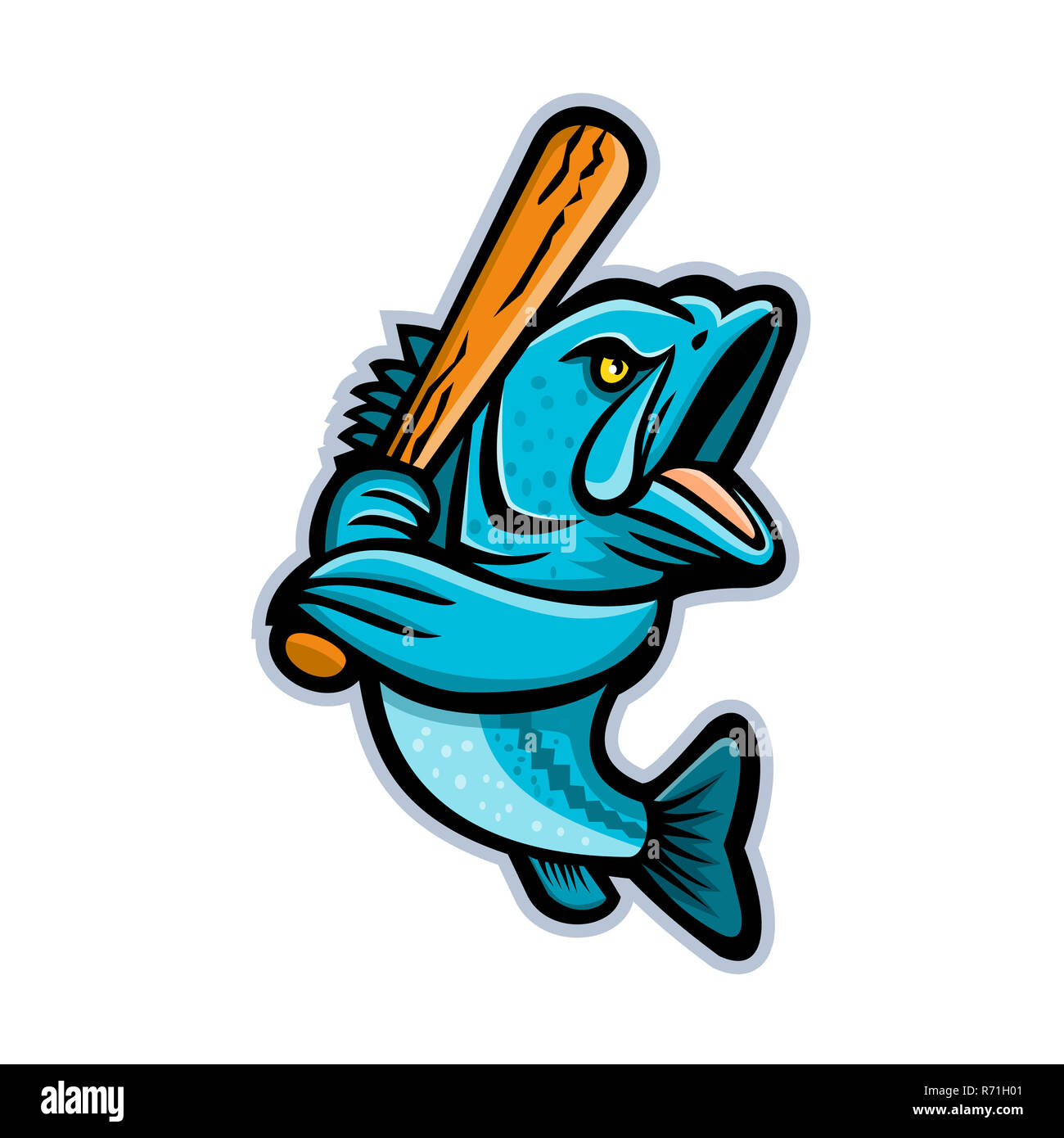 Largemouth Bass mascotte di baseball Foto Stock