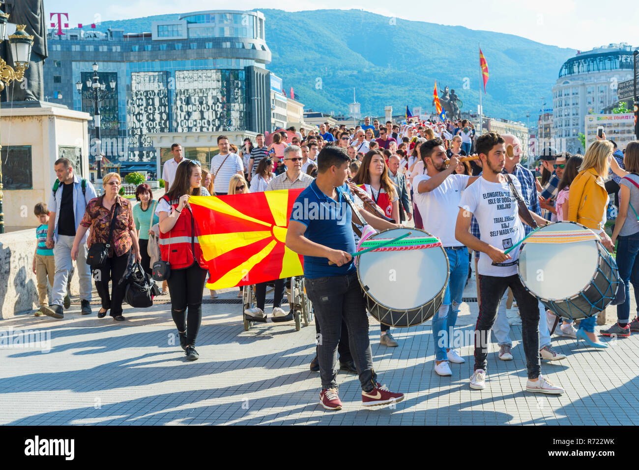 Festival Internazionale del Folklore, Giornata della Gioventù, Skopje, Macedonia Foto Stock