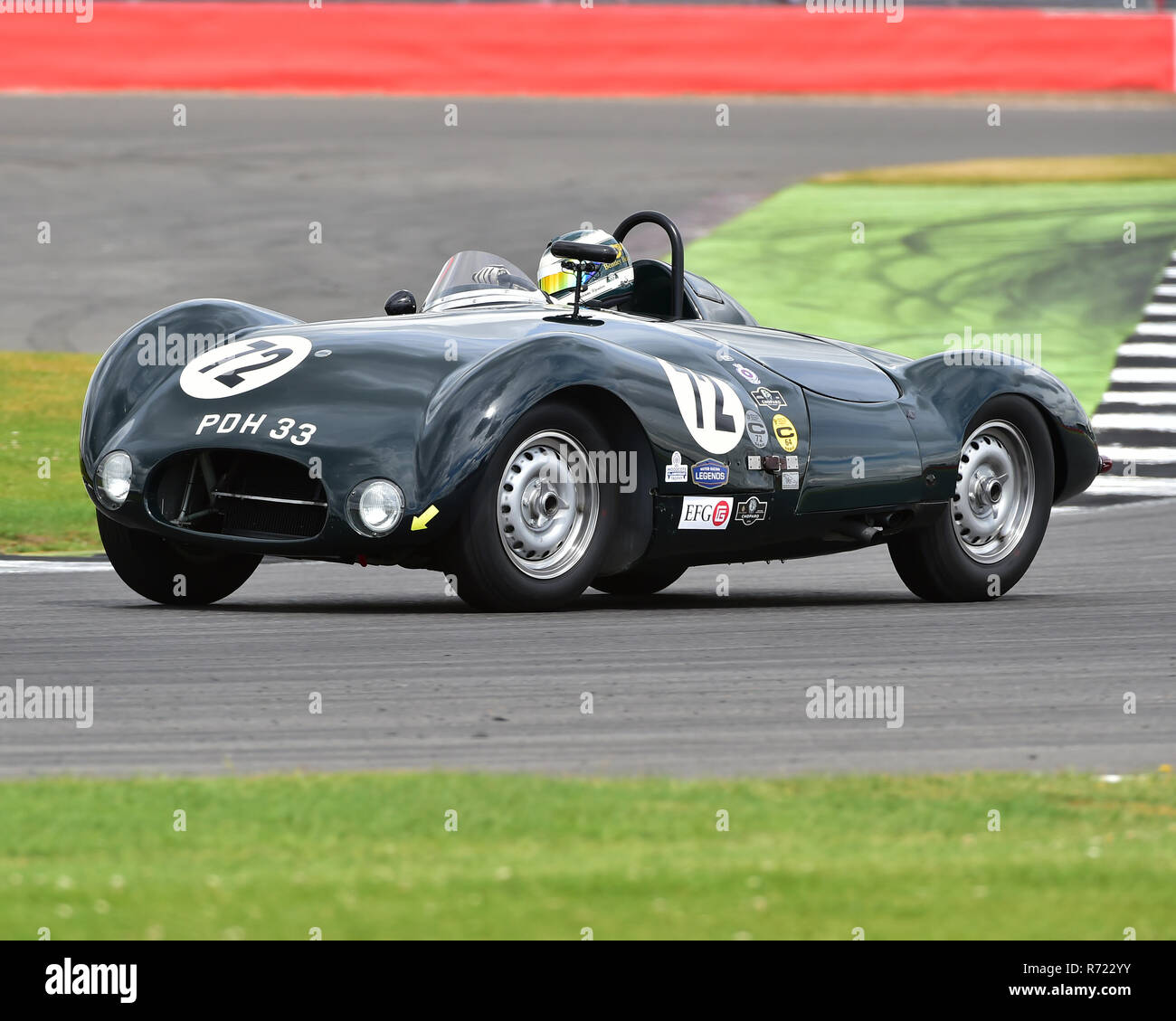 Katarina Kyvalova, Cooper Jaguar T33, RAC Woodcote Trophy, pre'56 auto sportive, Silverstone Classic 2016, Chris McEvoy, cjm-fotografia, Classic Racing Foto Stock
