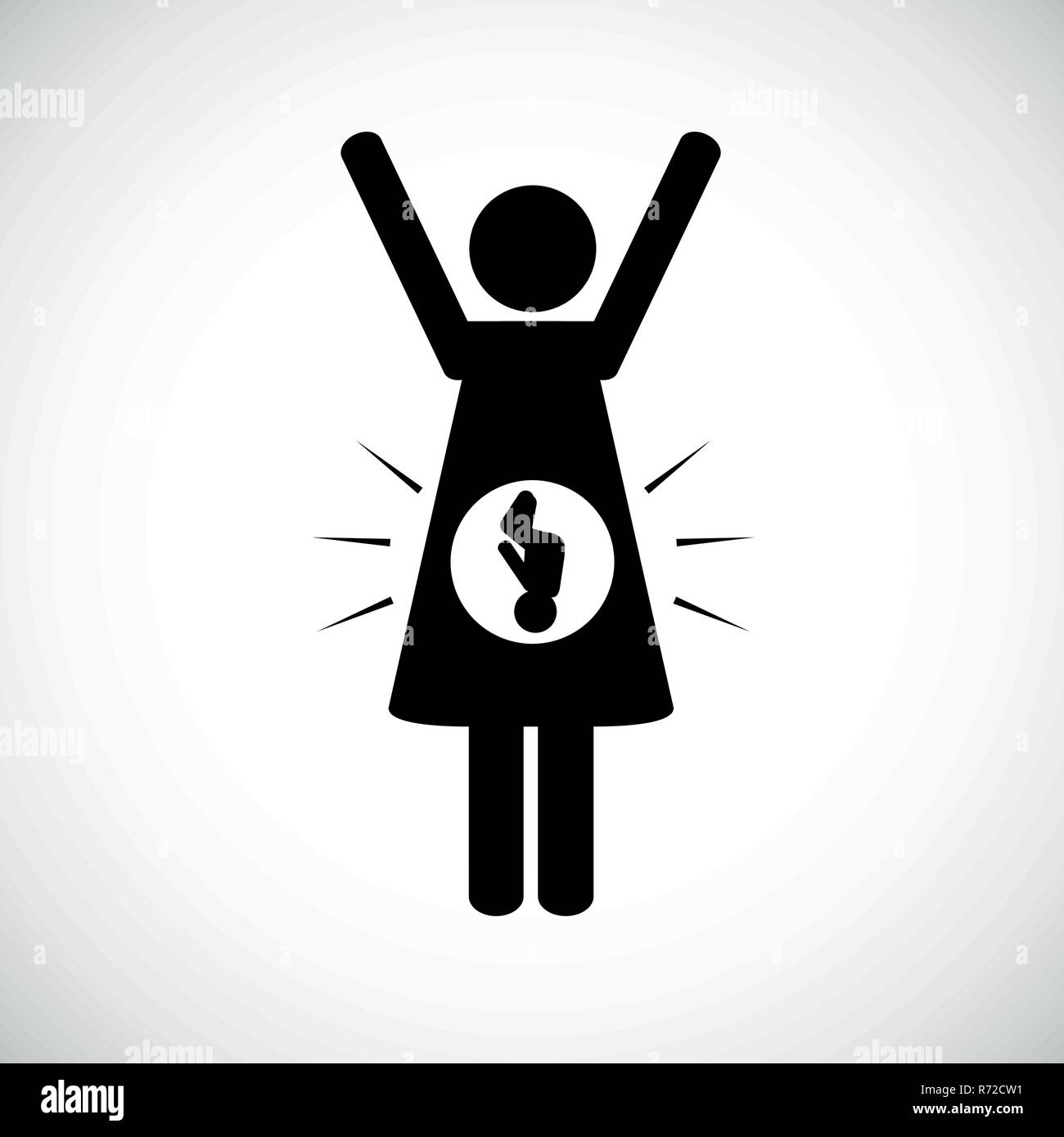 Donna incinta in azione il pittogramma illustrazione vettoriale Illustrazione Vettoriale