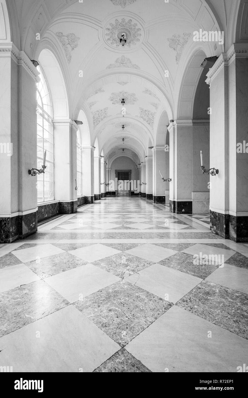 Gli interni del Palazzo Reale di Napoli, Napoli, Italia Foto Stock