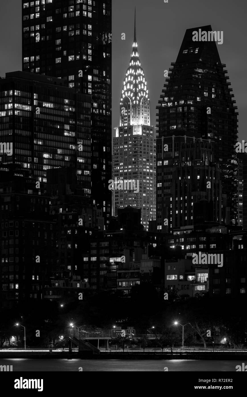 Black & White immagine della Chrysler Building, a Manhattan, New York City Foto Stock