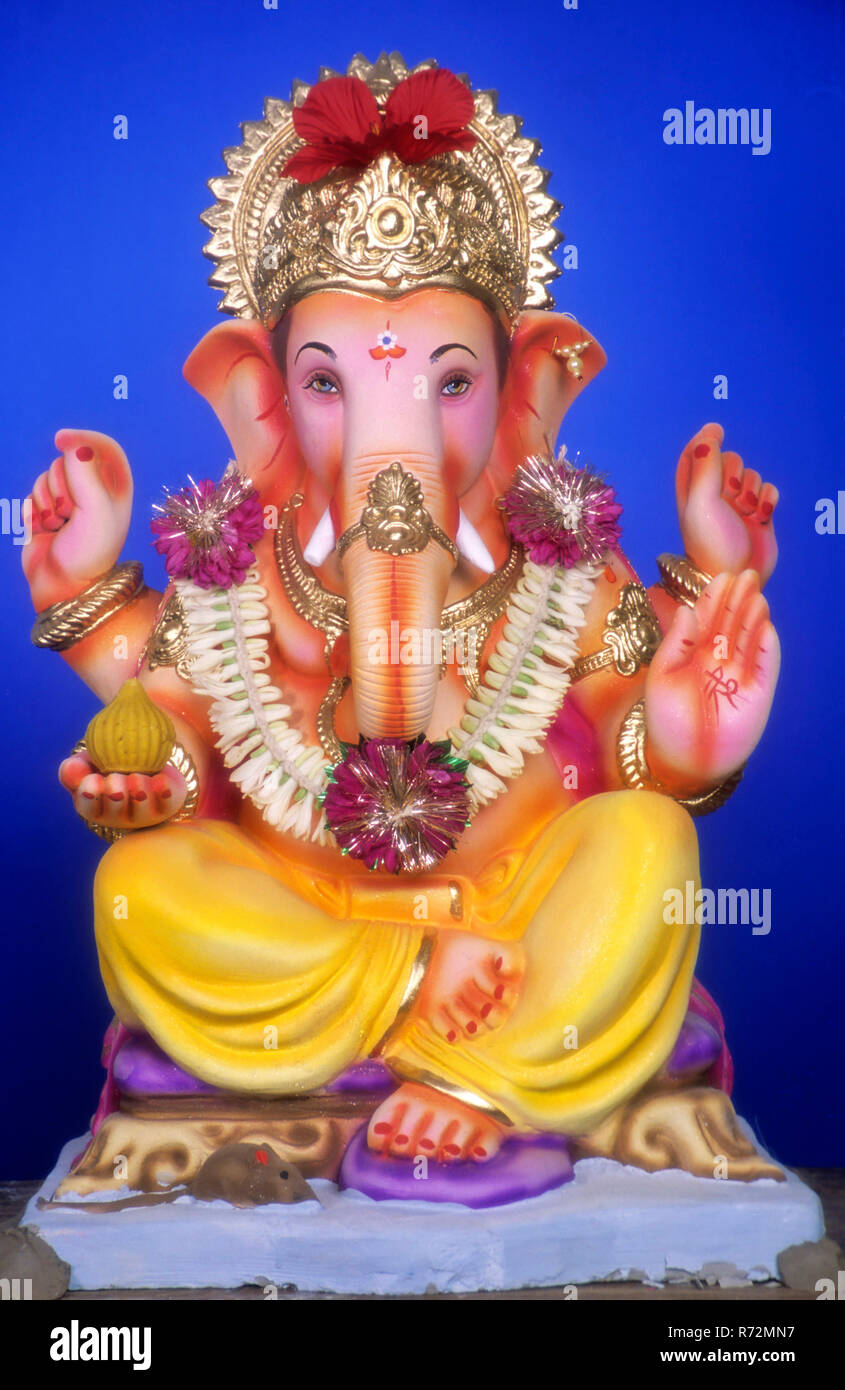 Idol del Signore Ganesh in Ganesh Festival in Mumbai Foto Stock