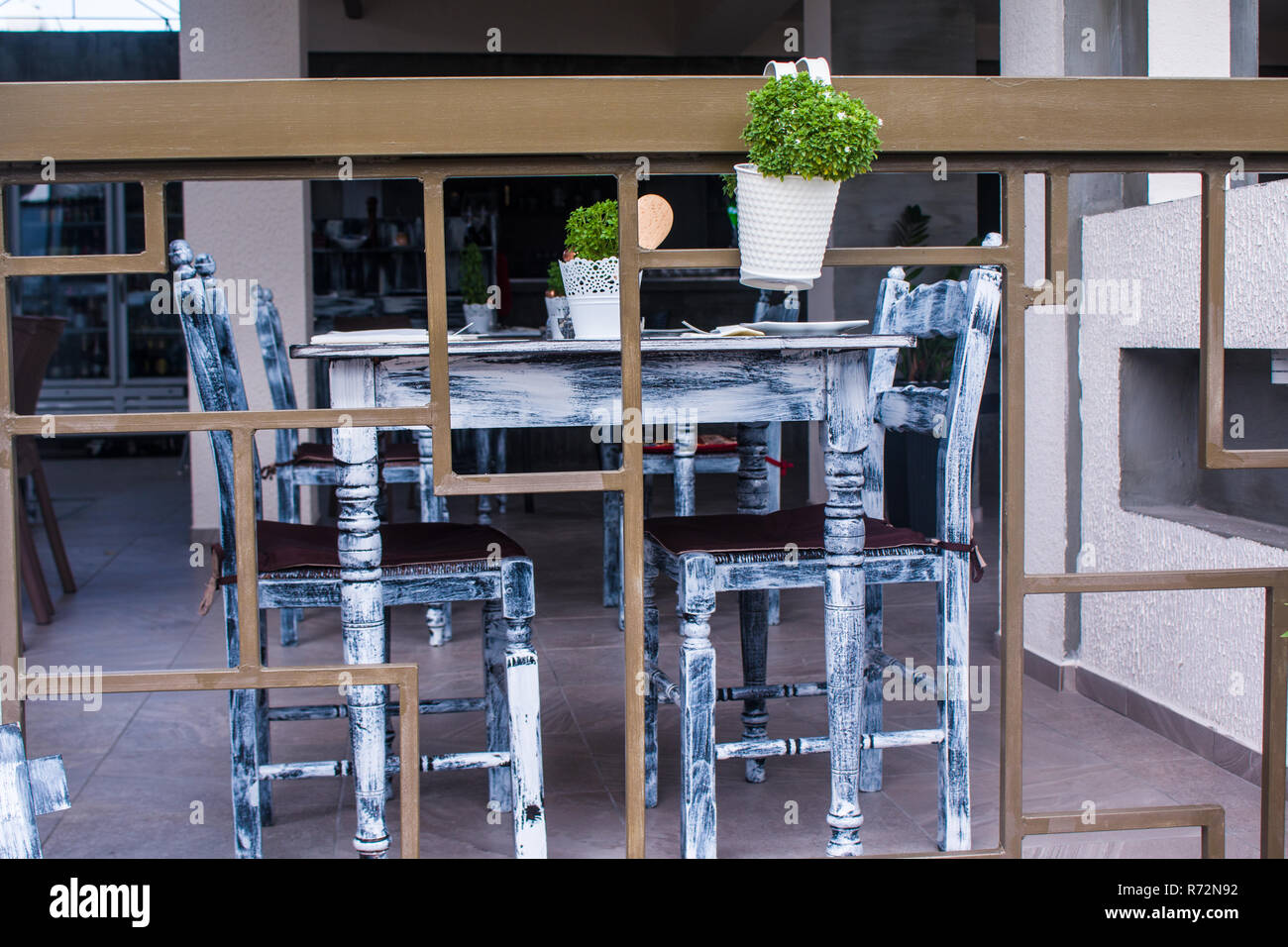 Accogliente caffetteria all'aperto Foto Stock