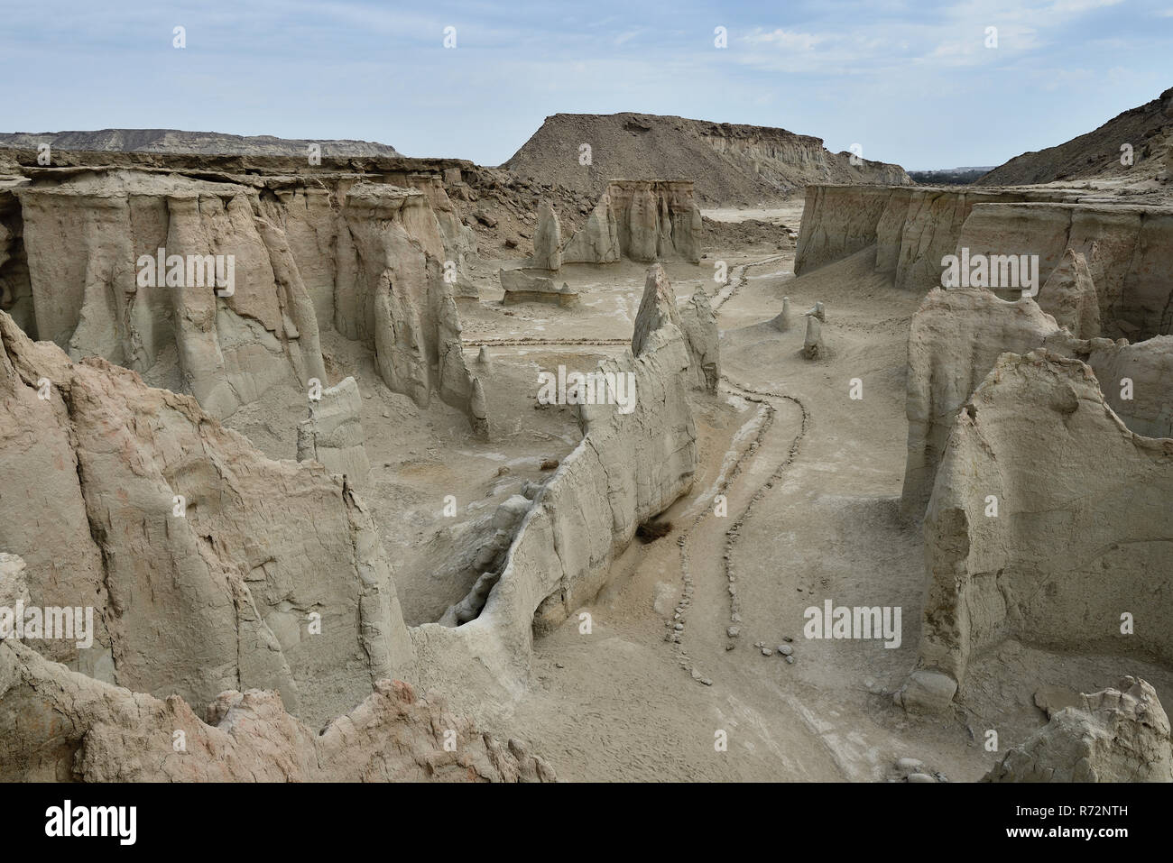 Splendide formazioni rocciose creato dalla natura sulle stelle Valle su l'isola di Qeshm, Iran Foto Stock