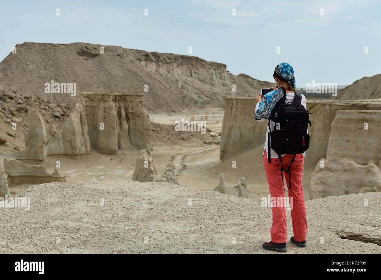 Splendide formazioni rocciose creato dalla natura sulle stelle Valle su l'isola di Qeshm, Iran Foto Stock