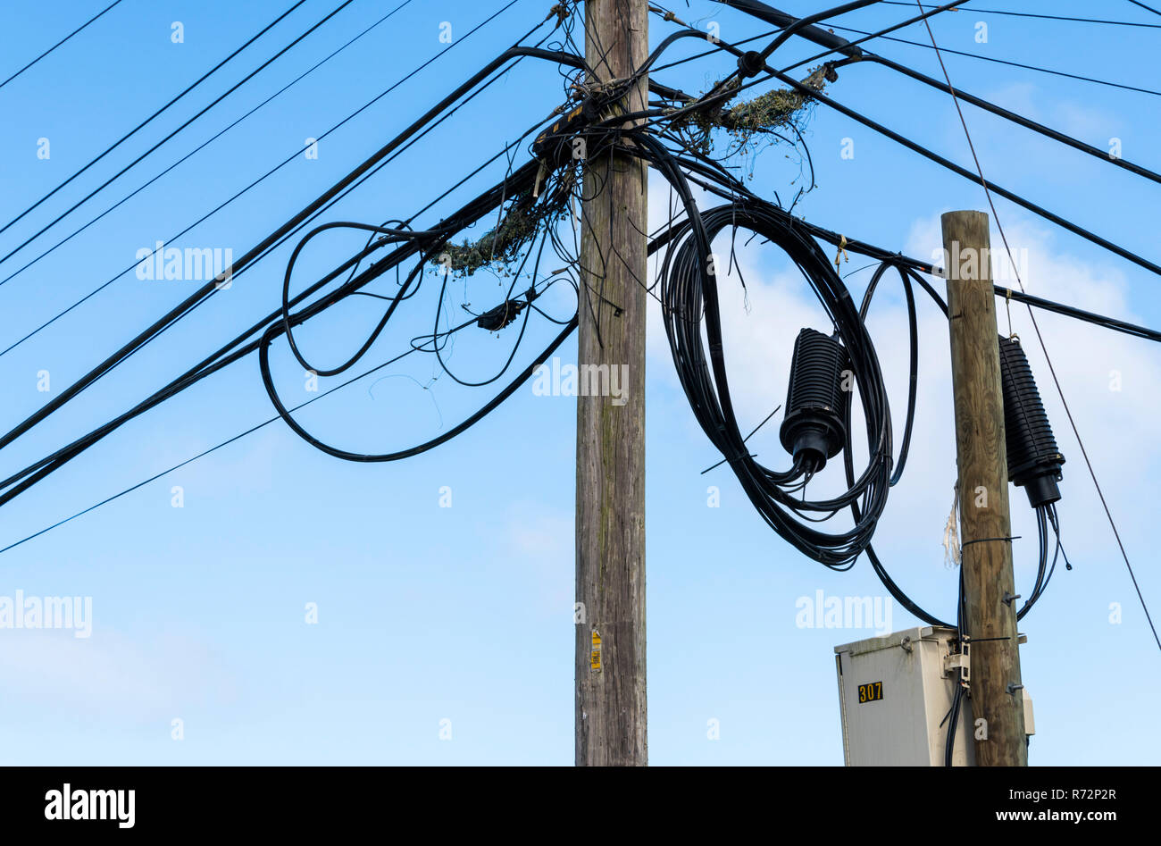 Cavi elettrici di potenza Barbados Foto Stock