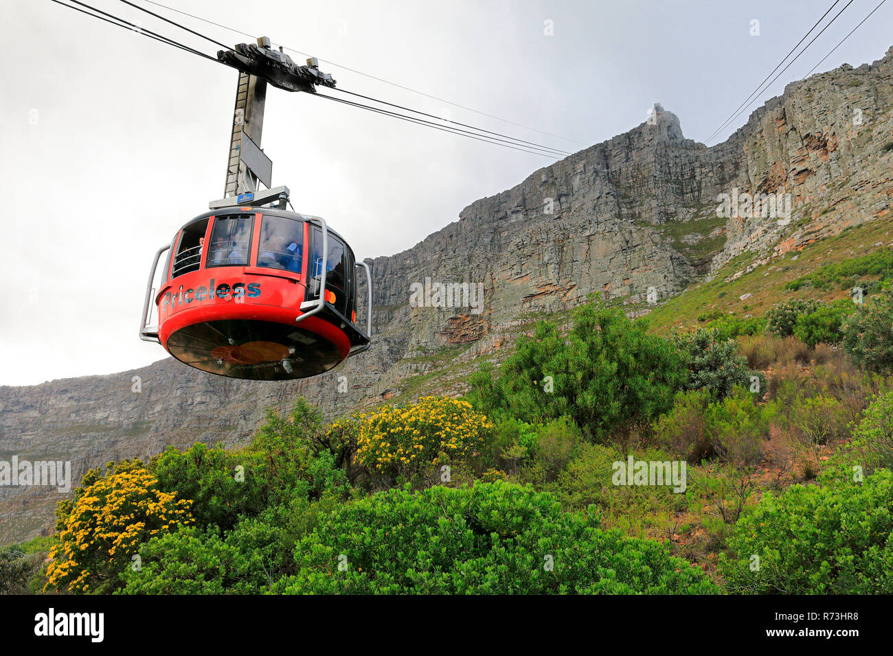Funivia, Table Mountain e Cape Town, Western Cape, Africa Foto Stock