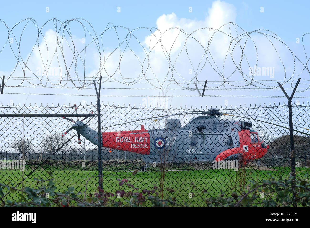 Royal Navy Salvataggio in elicottero a RAF Culdrose in Cornovaglia Foto Stock