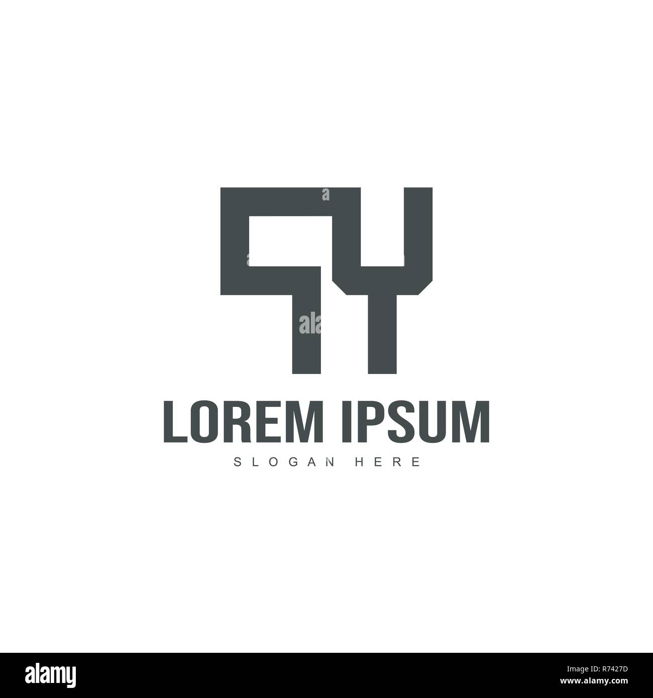 Lettera iniziale del modello di logo. Lettera minimalista logo design modello Illustrazione Vettoriale