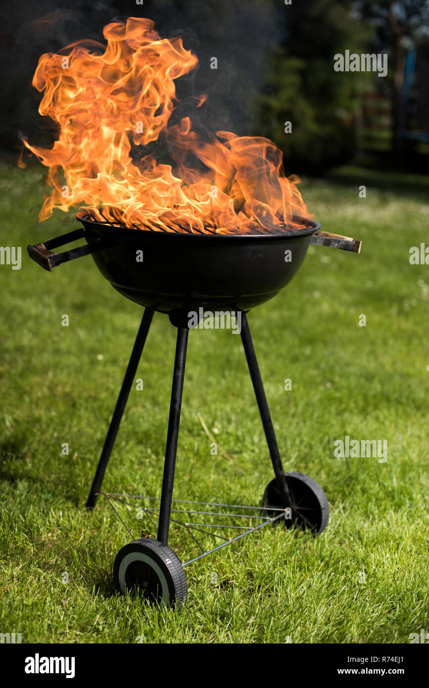 Sfondo di fuoco, grill Foto Stock