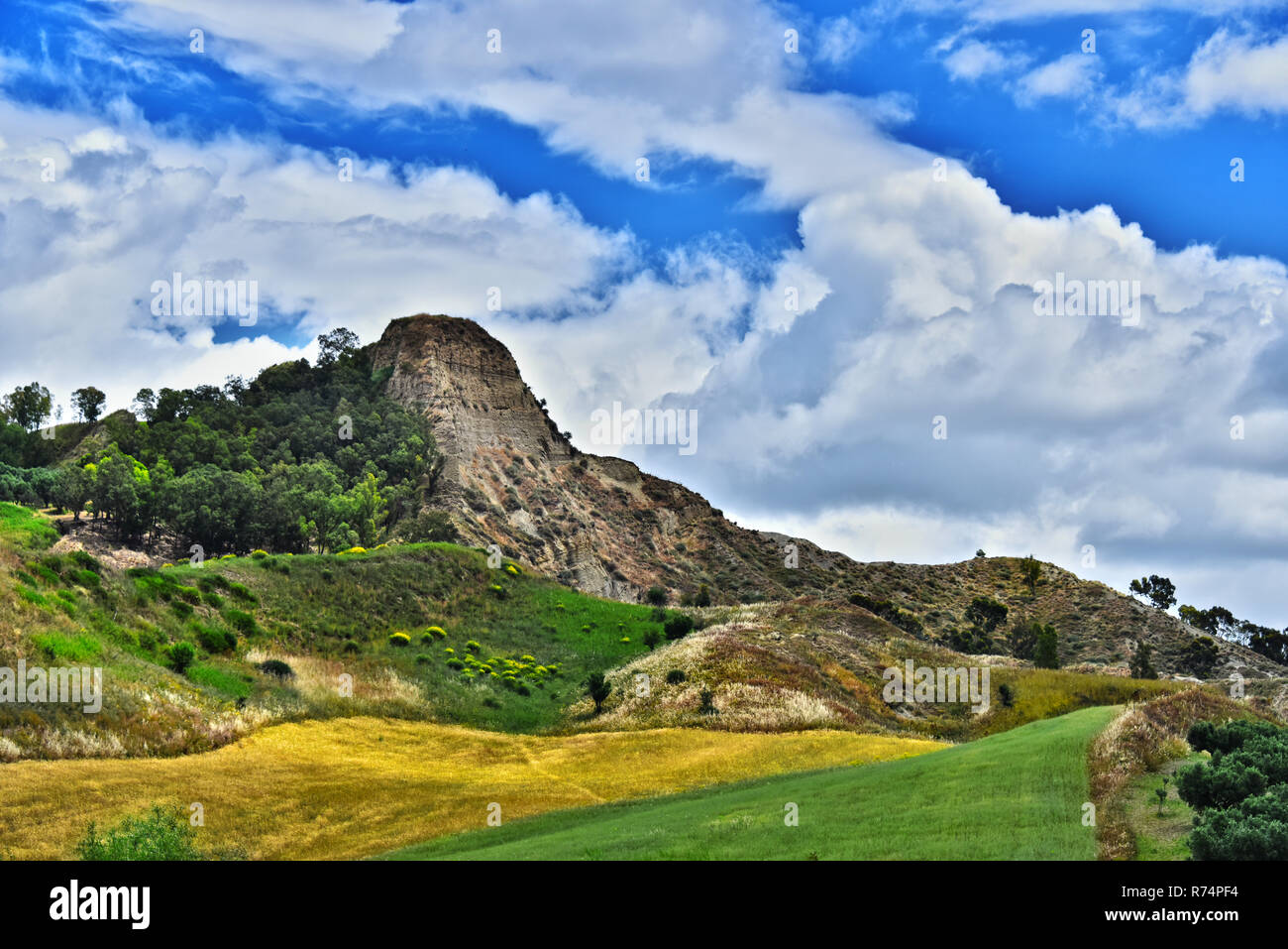 Vista del Paesaggio della Calabria in provincia di Crotone, Italia Foto Stock